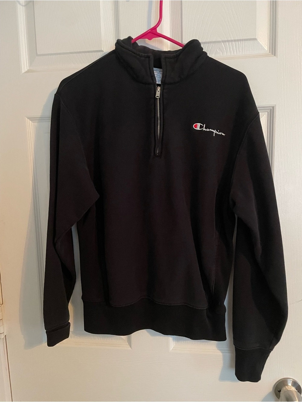 Champion Woman’s Black Half-Zip Pullover with Embroidered Logo